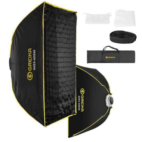 Softbox Bowens Greika 60x90cm Dobrável Com Grid Colmeia - Gkd3-60x90 Softbox Bowens Greika 60x90cm Dobrável Com Grid Colmeia - Gkd3-60x90