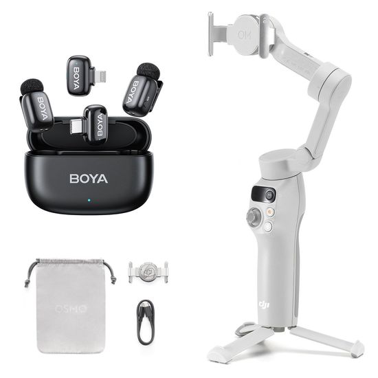 Estabilizador Dji Osmo Mobile 7 + Microfone Boya Mini-12 Duplo Usb-c E Lightning Estabilizador Dji Osmo Mobile 7 + Microfone Boya Mini-12 Duplo Usb-c E Lightning
