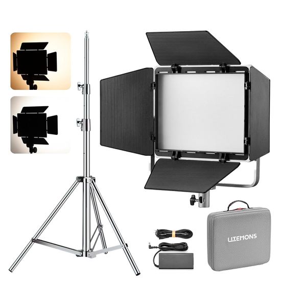 Painel De Led Bicolor Godox Lp400bi 36w + Tripé Inox Greika Glf-x2 2 Metros Painel De Led Bicolor Godox Lp400bi 36w + Tripé Inox Greika Glf-x2 2 Metros