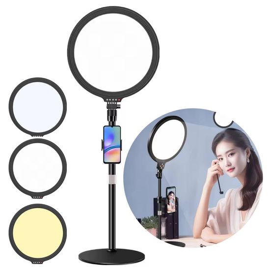 Iluminador De Mesa Com Suporte Celular Para Live Reuniões Greika 30cm Iluminador De Mesa Com Suporte Celular Para Live Reuniões Greika 30cm