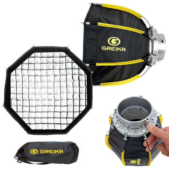 Mini Softbox Bowens Greika 30cm Com Tela Grid Colmeia Para Fotografia Macro Odonto Mini Softbox Bowens Greika 30cm Com Tela Grid Colmeia Para Fotografia Macro Odonto