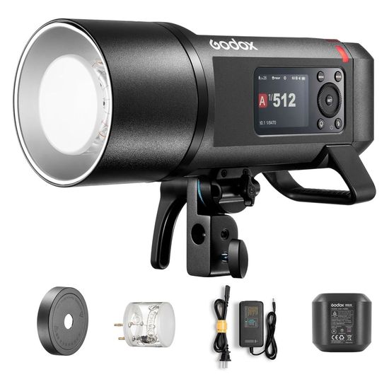 Flash Godox AD600PROII TTL HSS 600W Portátil Externo Com Lâmpada de Modelagem Bicolor